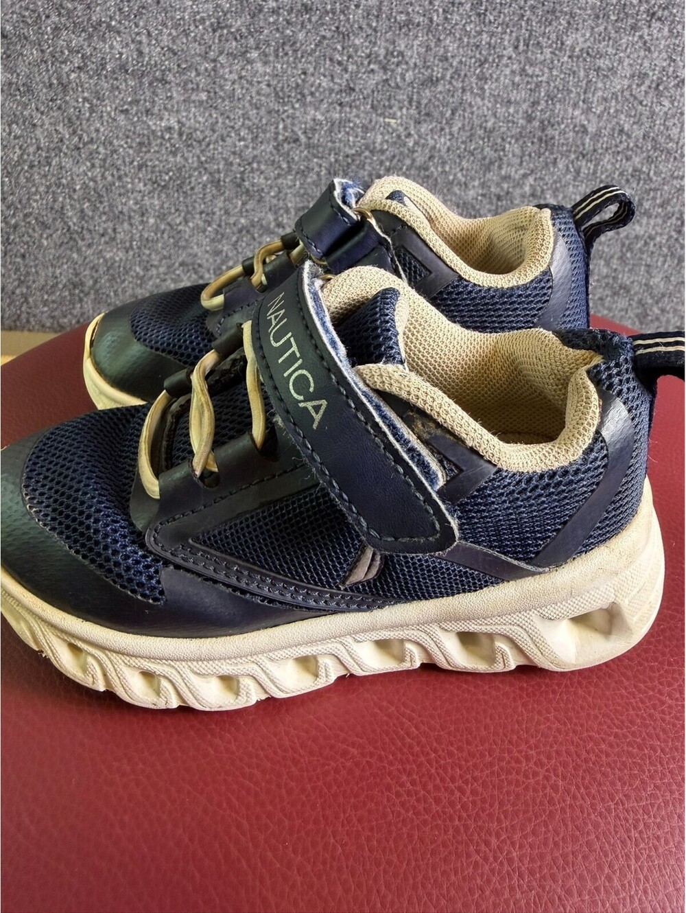 Nautica Toddler Boys Mercer T Sneakers Size 7 Navy Blue Hook and Loop Shoes